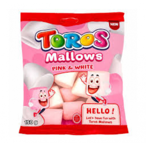 TOROS MALLOWS PINK & WHITE 150G TOROS MALLOWS PINK & WHITE 150G
